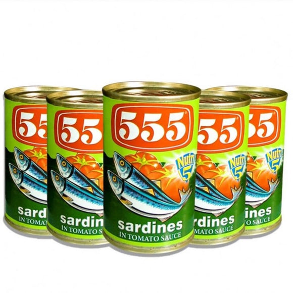 555 SARDINES TOMATO SAUCE 155G BUY5 SAVE P2.50