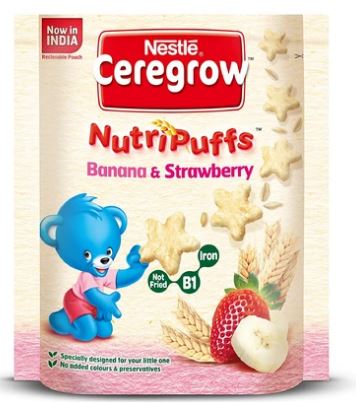 CERELAC NUTRIPUFFS BAN  STRAWBERRY 50G