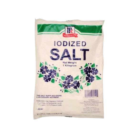 McCORMICK IODIZED SALT 1KG