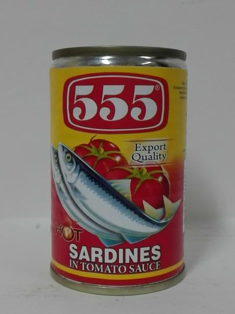 555 SARDINES TOMATO SAUCE HOT 155GM
