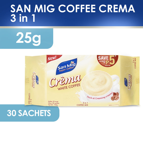 SAN MIG CREMA WHITE COFFEE 25GX30S