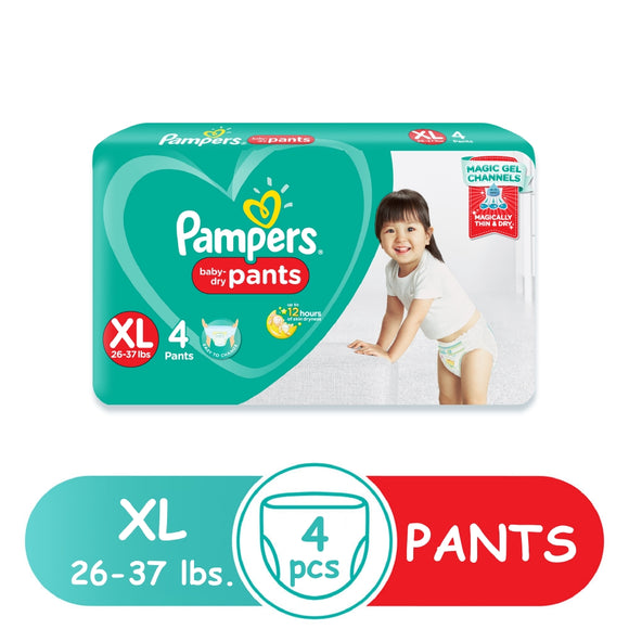 PAMPERS BABY DRY PANTS LC XL 4`S