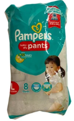 PAMPERS BD DRY PANTS LRG 8`S