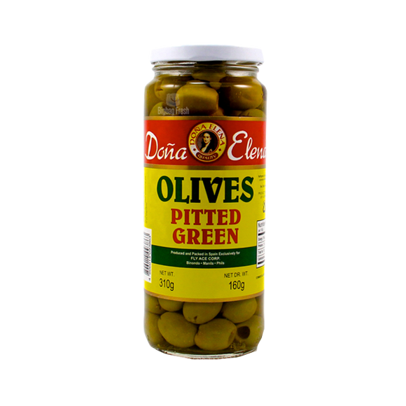 DONA ELENA PITTED BLK OLIVES 310GM