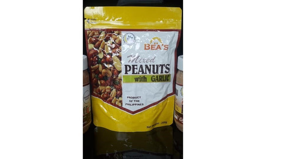 BEAS MIXED PEANUTS W/GARLIC 1/4 KL