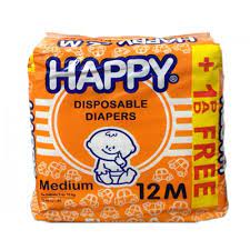 HAPPY DIAPER M 12`S YLW