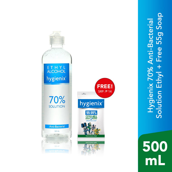 HYGIENIX 70PERCENT AB SOL 500ML+SOAP 55G