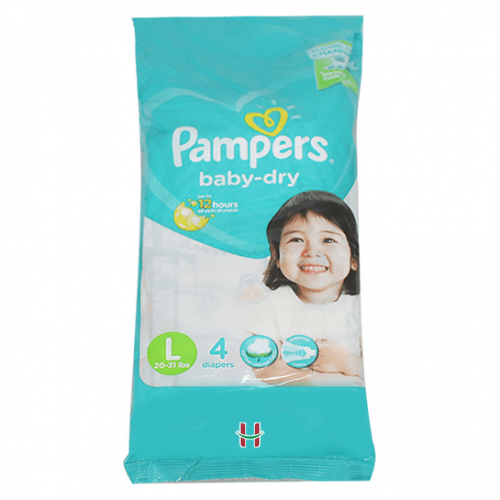 PAMPERS BABY DRY PANTS LC LGE 4`S