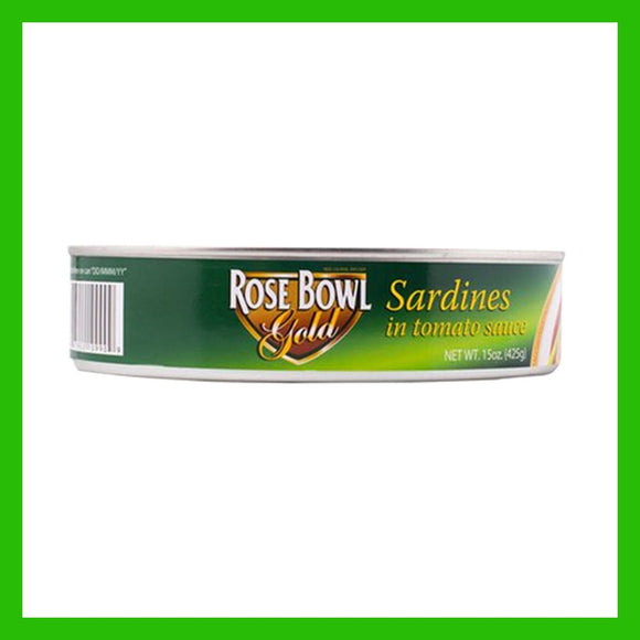 ROSE BOWL GOLD SARDINES TOMATO SAUCE 425GM OVAL