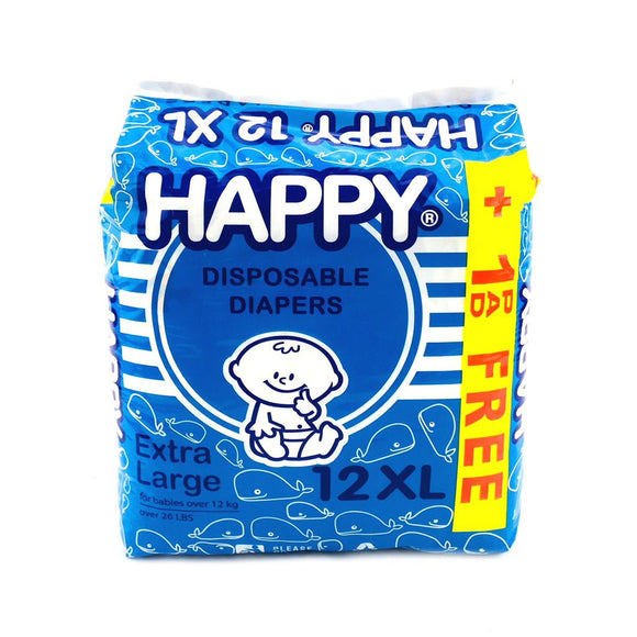 HAPPY DIAPER XL 12`S BL