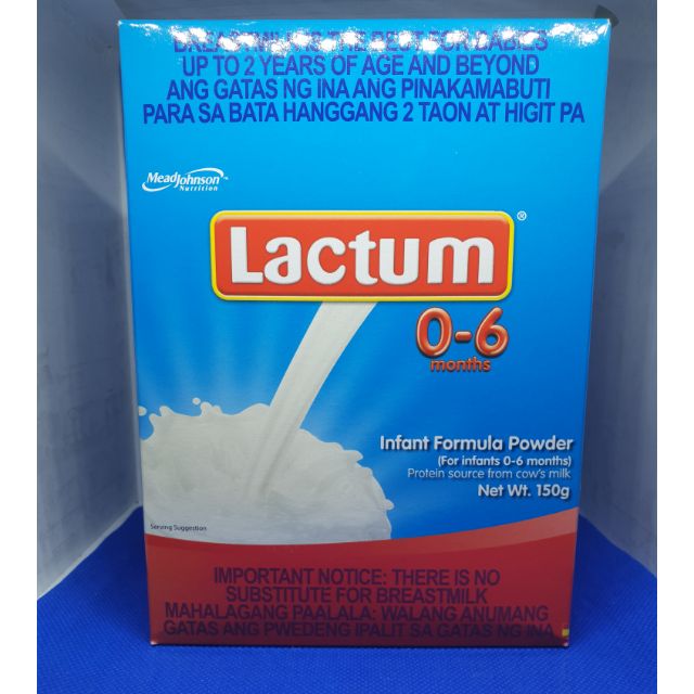 Lactum Cow's Milk For Babies At Months LACTUM 0-6 PLAIN 150G