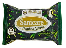 SANICARE BAMBOO WIPES 25`S