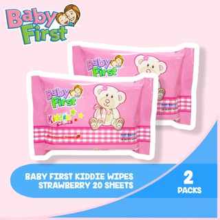BABY FIRST KID WIPES STRAWBERRY 20`S 2+1FREE