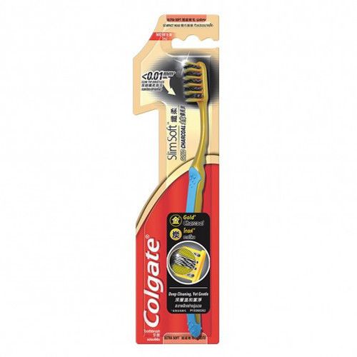 COLGATE TOOTHBRUSH SLIMSOFT CHARCOAL GOLD