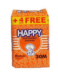 HAPPY DIAPER MED 30`S OR