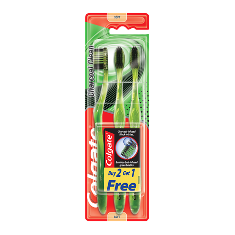 COLGATE TOOTHBRUSH BAMBOO CHARCOAL 2+1F
