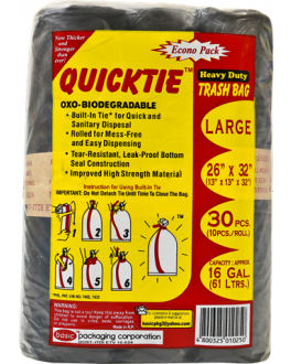 QUICKTIE BAG BLK ECO L 30`S