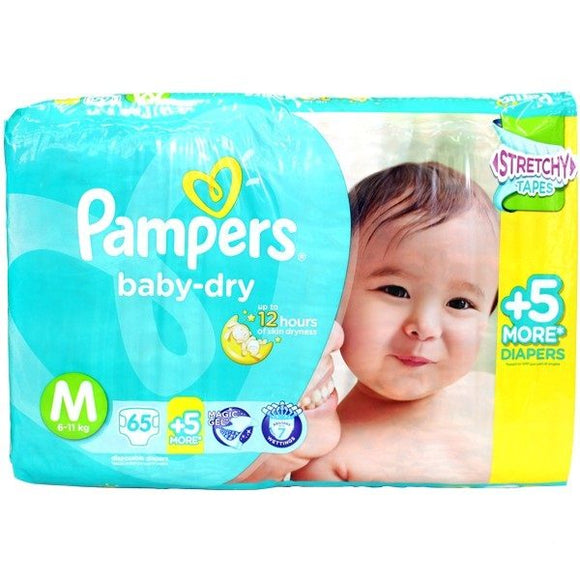 PAMPERS BABY DRY TPE SJ M 70`S+5