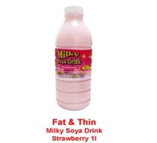 FAT & THIN SOYA DRINK  STRAWBERRY 1LT