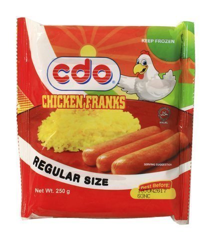 CDO FRANKS CHEESY REG 250GM